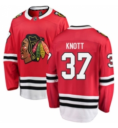 Men's Chicago Blackhawks #37 Graham Knott Fanatics Branded Red Home Breakaway NHL Jersey