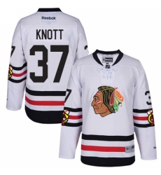 Men's Reebok Chicago Blackhawks #37 Graham Knott Authentic White 2017 Winter Classic NHL Jersey