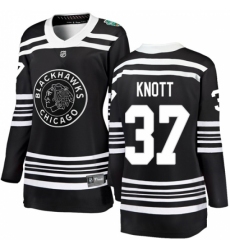 Women's Chicago Blackhawks #37 Graham Knott Black 2019 Winter Classic Fanatics Branded Breakaway NHL Jersey