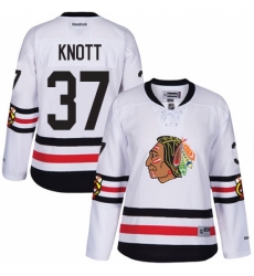 Women's Reebok Chicago Blackhawks #37 Graham Knott Authentic White 2017 Winter Classic NHL Jersey