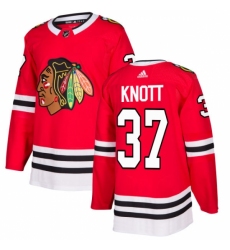 Youth Adidas Chicago Blackhawks #37 Graham Knott Authentic Red Home NHL Jersey