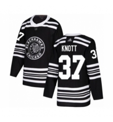 Youth Chicago Blackhawks #37 Graham Knott Authentic Black Alternate Hockey Jersey