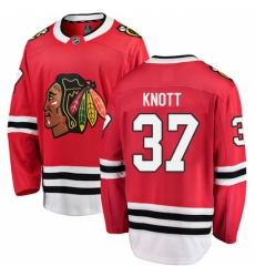 Youth Chicago Blackhawks #37 Graham Knott Fanatics Branded Red Home Breakaway NHL Jersey