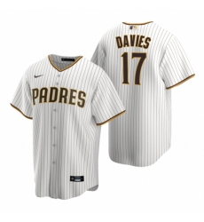 Men's Nike San Diego Padres #17 Zach Davies White Brown Home Stitched Baseball Jersey