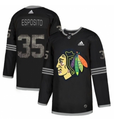 Men's Adidas Chicago Blackhawks #35 Tony Esposito Black Authentic Classic Stitched NHL Jersey