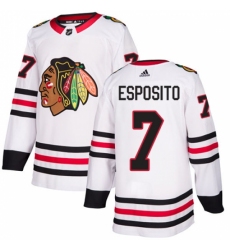 Men's Adidas Chicago Blackhawks #7 Tony Esposito White Road Authentic Stitched NHL Jersey