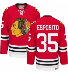 Men's CCM Chicago Blackhawks #35 Tony Esposito Authentic Red New Throwback NHL Jersey