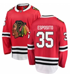 Men's Chicago Blackhawks #35 Tony Esposito Fanatics Branded Red Home Breakaway NHL Jersey