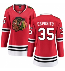 Women's Chicago Blackhawks #35 Tony Esposito Fanatics Branded Red Home Breakaway NHL Jersey