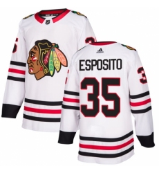 Youth Adidas Chicago Blackhawks #35 Tony Esposito Authentic White Away NHL Jersey