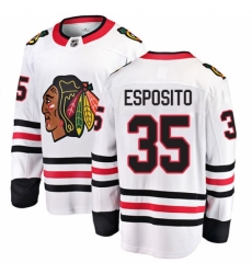 Youth Chicago Blackhawks #35 Tony Esposito Fanatics Branded White Away Breakaway NHL Jersey