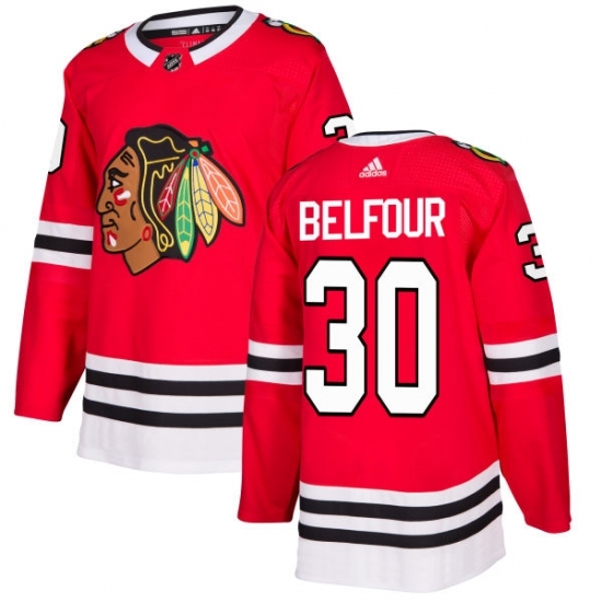 Men's Adidas Chicago Blackhawks #30 ED Belfour Authentic Red Home NHL Jersey Men's Adidas Chicago Blackhawks #30 ED Belfour Authentic Red Home NHL Jersey