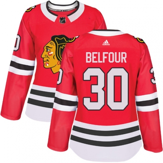 Women's Adidas Chicago Blackhawks #30 ED Belfour Authentic Red Home NHL Jersey Women's Adidas Chicago Blackhawks #30 ED Belfour Authentic Red Home NHL Jersey