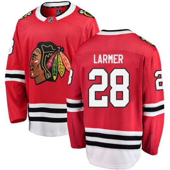 Men's Chicago Blackhawks #28 Steve Larmer Fanatics Branded Red Home Breakaway NHL Jersey Men's Chicago Blackhawks #28 Steve Larmer Fanatics Branded Red Home Breakaway NHL Jersey