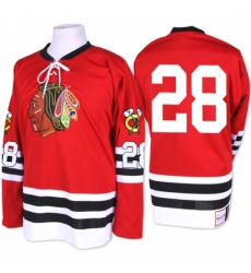 Men's Mitchell and Ness Chicago Blackhawks #28 Steve Larmer Premier Red 1960-61 Throwback NHL Jersey