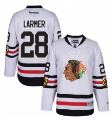 Youth Reebok Chicago Blackhawks #28 Steve Larmer Premier White 2017 Winter Classic NHL Jersey