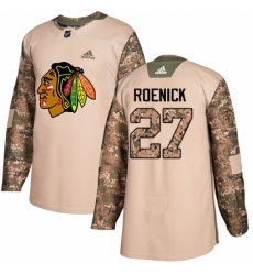 Men's Adidas Chicago Blackhawks #27 Jeremy Roenick Authentic Camo Veterans Day Practice NHL Jersey