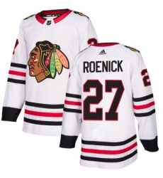 Men's Adidas Chicago Blackhawks #27 Jeremy Roenick Authentic White Away NHL Jersey