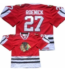 Men's CCM Chicago Blackhawks #27 Jeremy Roenick Authentic Red Throwback NHL Jersey