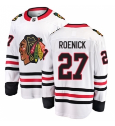 Men's Chicago Blackhawks #27 Jeremy Roenick Fanatics Branded White Away Breakaway NHL Jersey
