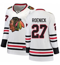 Women's Chicago Blackhawks #27 Jeremy Roenick Authentic White Away Fanatics Branded Breakaway NHL Jersey