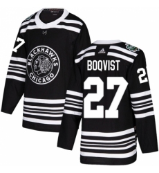 Men's Adidas Chicago Blackhawks #27 Adam Boqvist Authentic Black 2019 Winter Classic NHL Jersey