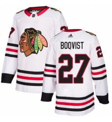 Men's Adidas Chicago Blackhawks #27 Adam Boqvist Authentic White Away NHL Jersey
