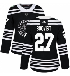 Women's Adidas Chicago Blackhawks #27 Adam Boqvist Authentic Black 2019 Winter Classic NHL Jersey