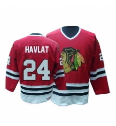 Men's CCM Chicago Blackhawks #24 Martin Havlat Authentic Red Throwback NHL Jersey