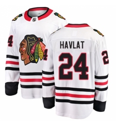 Men's Chicago Blackhawks #24 Martin Havlat Fanatics Branded White Away Breakaway NHL Jersey