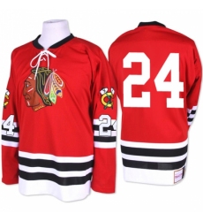 Men's Mitchell and Ness Chicago Blackhawks #24 Martin Havlat Authentic Red 1960-61 Throwback NHL Jersey