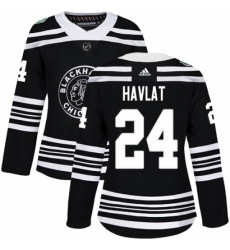 Women's Adidas Chicago Blackhawks #24 Martin Havlat Authentic Black 2019 Winter Classic NHL Jersey