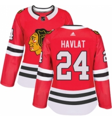 Women's Adidas Chicago Blackhawks #24 Martin Havlat Authentic Red Home NHL Jersey