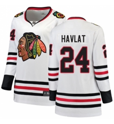 Women's Chicago Blackhawks #24 Martin Havlat Authentic White Away Fanatics Branded Breakaway NHL Jersey