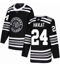 Youth Adidas Chicago Blackhawks #24 Martin Havlat Authentic Black 2019 Winter Classic NHL Jersey