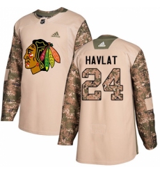Youth Adidas Chicago Blackhawks #24 Martin Havlat Authentic Camo Veterans Day Practice NHL Jersey