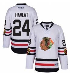 Youth Reebok Chicago Blackhawks #24 Martin Havlat Authentic White 2017 Winter Classic NHL Jersey