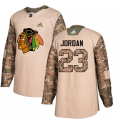 Men's Adidas Chicago Blackhawks #23 Michael Jordan Authentic Camo Veterans Day Practice NHL Jersey