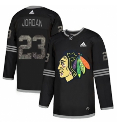 Men's Adidas Chicago Blackhawks #23 Michael Jordan Black Authentic Classic Stitched NHL Jersey