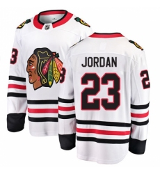 Men's Chicago Blackhawks #23 Michael Jordan Fanatics Branded White Away Breakaway NHL Jersey