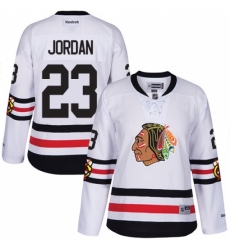 Women's Reebok Chicago Blackhawks #23 Michael Jordan Authentic White 2017 Winter Classic NHL Jersey