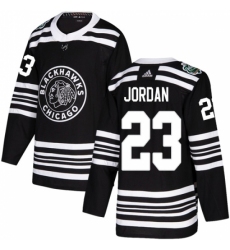 Youth Adidas Chicago Blackhawks #23 Michael Jordan Authentic Black 2019 Winter Classic NHL Jersey