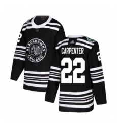 Men's Chicago Blackhawks #22 Ryan Carpenter Authentic Black 2019 Winter Classic Hockey Jersey