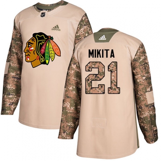 Men's Adidas Chicago Blackhawks #21 Stan Mikita Authentic Camo Veterans Day Practice NHL Jersey Men's Adidas Chicago Blackhawks #21 Stan Mikita Authentic Camo Veterans Day Practice NHL Jersey