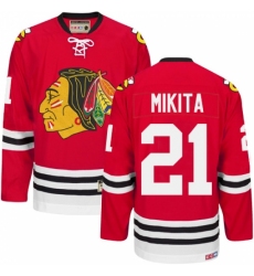 Men's CCM Chicago Blackhawks #21 Stan Mikita Authentic Red New Throwback NHL Jersey