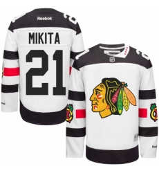 Men's Reebok Chicago Blackhawks #21 Stan Mikita Authentic White 2016 Stadium Series NHL Jersey