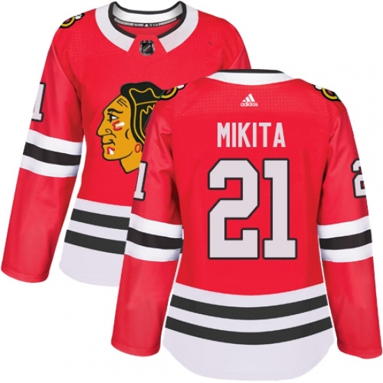 Women's Adidas Chicago Blackhawks #21 Stan Mikita Authentic Red Home NHL Jersey Women's Adidas Chicago Blackhawks #21 Stan Mikita Authentic Red Home NHL Jersey