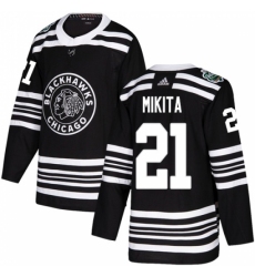 Youth Adidas Chicago Blackhawks #21 Stan Mikita Authentic Black 2019 Winter Classic NHL Jersey