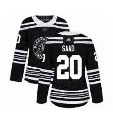 Women's Chicago Blackhawks #20 Brandon Saad Authentic Black Alternate Hockey Jersey