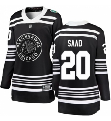 Women's Chicago Blackhawks #20 Brandon Saad Black 2019 Winter Classic Fanatics Branded Breakaway NHL Jersey